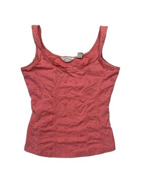 y2k pink size large Lace Eyelet Tank Top fairy outlooks vintage corset feminine